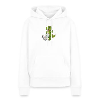 Dinosaure joyeux avec du plâtre - Sweat à capuche Premium bio Femme - blanc - Devant - Julia (174cm)