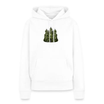 Château de lierre de Liana Splendour - Sweat à capuche Premium bio Femme - blanc - Devant - Julia (174cm)