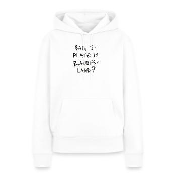 SAG, IST PLATZ IM ZABERLAND ? - Grafitti schwarz - Frauen Premium Bio Hoodie - Weiß - Vorne - Julia (174cm)