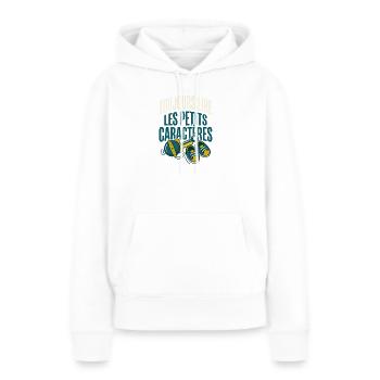 Futur Papa Humour Petits Caractères - Sweat à capuche Premium bio Femme - blanc - Devant - Julia (174cm)