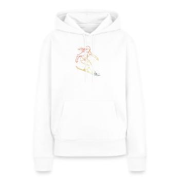 Fille du snowboard vintage - Sweat à capuche Premium bio Femme - blanc - Devant - Julia (174cm)