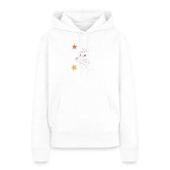 Katzenkönig im Sternenrausch - Frauen Premium Bio Hoodie - Weiß - Vorne - Julia (174cm)