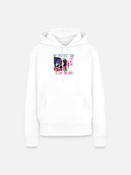 Gamer Gaming Cat Video Game - Frauen Premium Bio Hoodie - Weiß