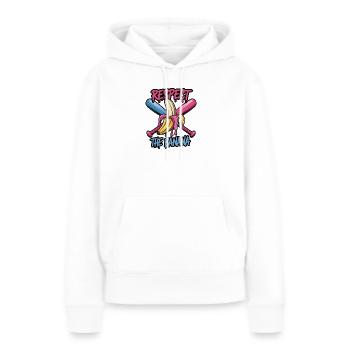  Respektiere Die Banane Witziges Grafikdesign Mit - Frauen Premium Bio Hoodie - Weiß - Vorne - Julia (174cm)