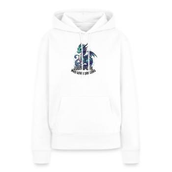 Mädchen liebt Drachen - Frauen Premium Bio Hoodie - Weiß - Vorne - Julia (174cm)