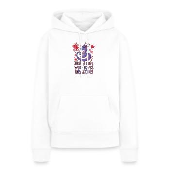 Nur ein Mädchen liebt Drachen - Frauen Premium Bio Hoodie - Weiß - Vorne - Julia (174cm)