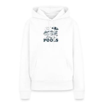 Ich pinkle in Pools - Frauen Premium Bio Hoodie - Weiß - Vorne - Julia (174cm)