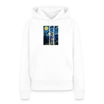 Sternennacht-Schnauzer-Kunstparodie-Porträt - Frauen Premium Bio Hoodie - Weiß - Vorne - Julia (174cm)