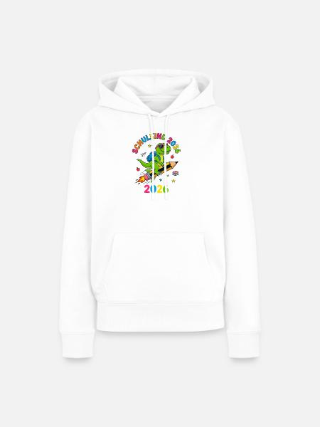Schulkind 2026 Dino T-Rex Einschulung - Frauen Premium Bio Hoodie - Weiß