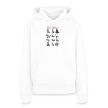  Graue Tiere Der Welt Wildtierdiagramm Wolf Eule - Frauen Premium Bio Hoodie - Weiß - Vorne - Julia (174cm)