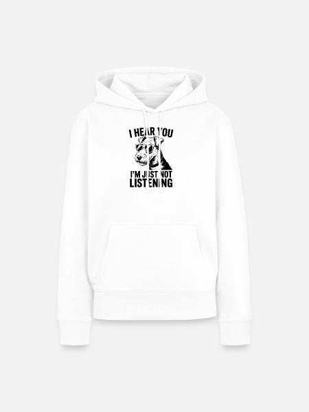Airedale Terrier Spruch Airedale Terrier Geschenk - Frauen Premium Bio Hoodie - Weiß
