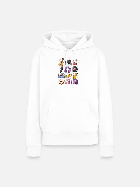 Kawaii Musik | Instrumente & Retro - Frauen Premium Bio Hoodie - Weiß