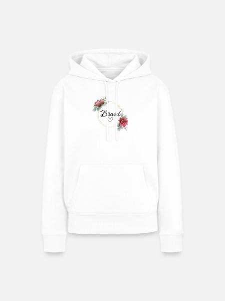 Braut Herz Rosenkranz - Frauen Premium Bio Hoodie - Weiß