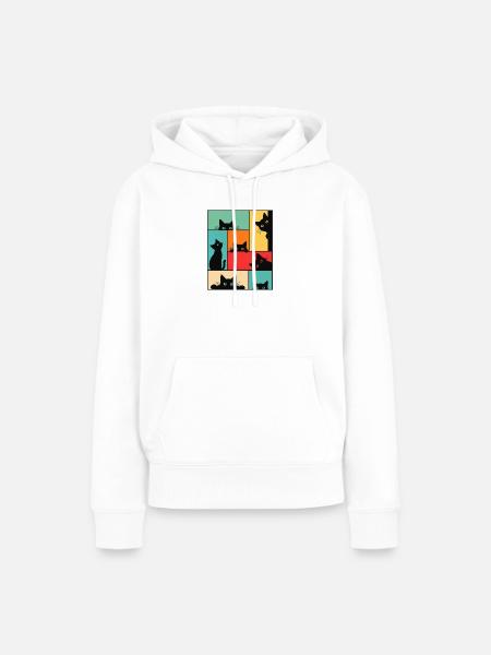 Katze, Süßes Kätzchen, Lustige Katze - Frauen Premium Bio Hoodie - Weiß