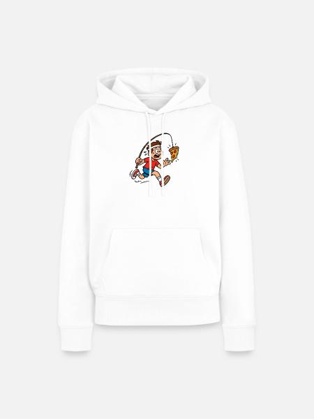 Pizza-Fischerjunge Cartoon - Frauen Premium Bio Hoodie - Weiß