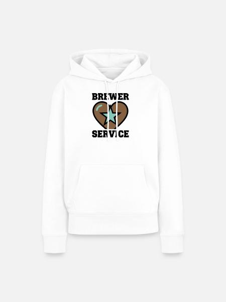 Brewer Service Herz Abzeichen - Frauen Premium Bio Hoodie - Weiß