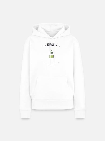 Matcha Notfall Sicherheits-Logo - Frauen Premium Bio Hoodie - Weiß