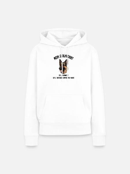 Schäferhund Schlafshirt Treu - Frauen Premium Bio Hoodie - Weiß
