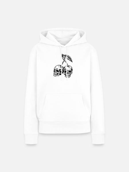 Kirschschädel – makabre gotische Früchte - Frauen Premium Bio Hoodie - Weiß