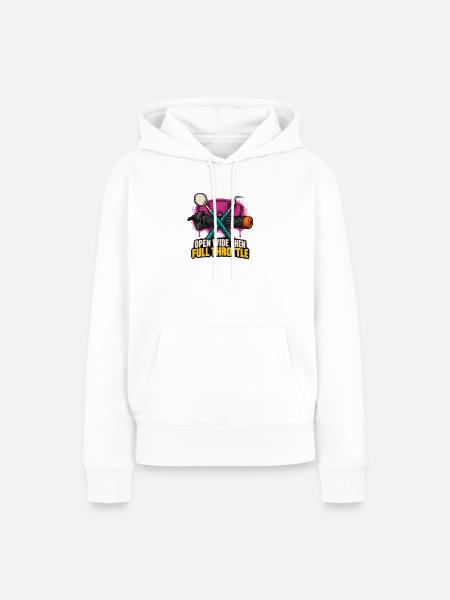 Offen Weit Dann Volle Gas - Frauen Premium Bio Hoodie - Weiß