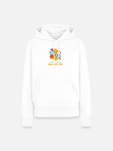 Codebiene Farbiger Honigcode - Frauen Premium Bio Hoodie - Weiß