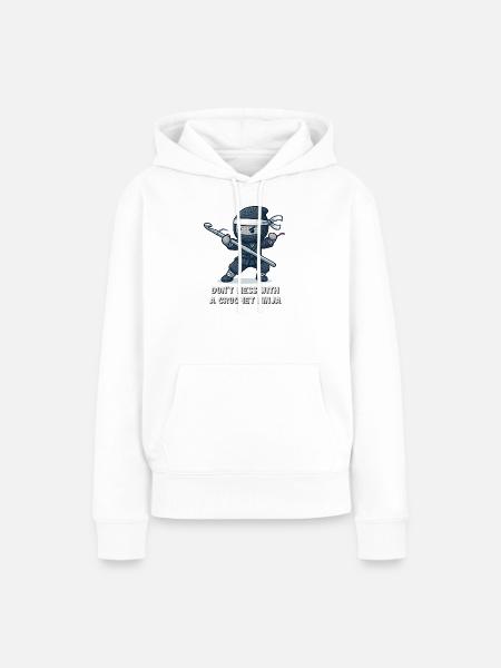Crochet Ninja – Nicht anfassen - Frauen Premium Bio Hoodie - Weiß