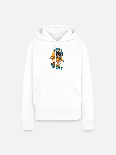 Mops Hund süßer Mops niedlicher Mops - Frauen Premium Bio Hoodie - Weiß