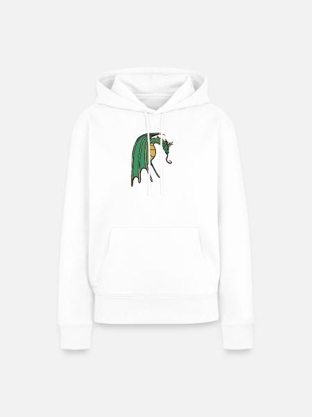Smaragdgrüner Drachenkamm - Frauen Premium Bio Hoodie - Weiß