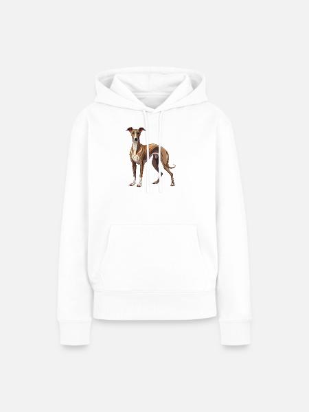 Whippet Dog - Frauen Premium Bio Hoodie - Weiß