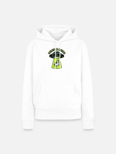 Trust No Pixel – Alien-Entführung - Frauen Premium Bio Hoodie - Weiß