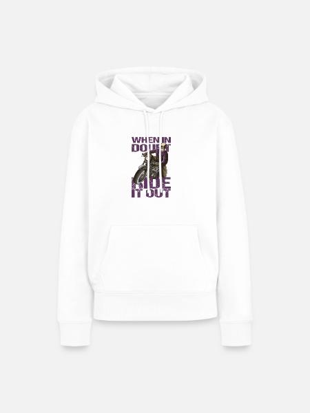 Skull Biker Geschenkidee - Frauen Premium Bio Hoodie - Weiß