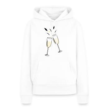 Sektglas Prost - Frauen Premium Bio Hoodie - Weiß - Vorne - Julia (174cm)