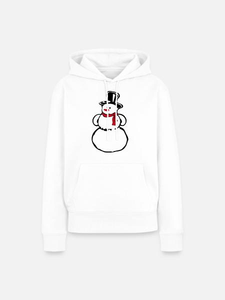 Schneemann - Frauen Premium Bio Hoodie - Weiß