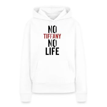 Pas de Tiffany, pas de vie - Sweat à capuche Premium bio Femme - blanc - Devant - Julia (174cm)