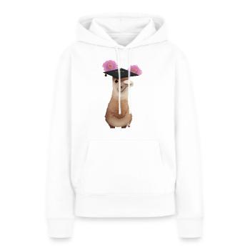 Certificat de fin d’études en alpaga - Sweat à capuche Premium bio Femme - blanc - Devant - Julia (174cm)