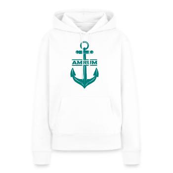 Amrum Anker Nordsee Ebbe Flut - Frauen Premium Bio Hoodie - Weiß - Vorne - Julia (174cm)
