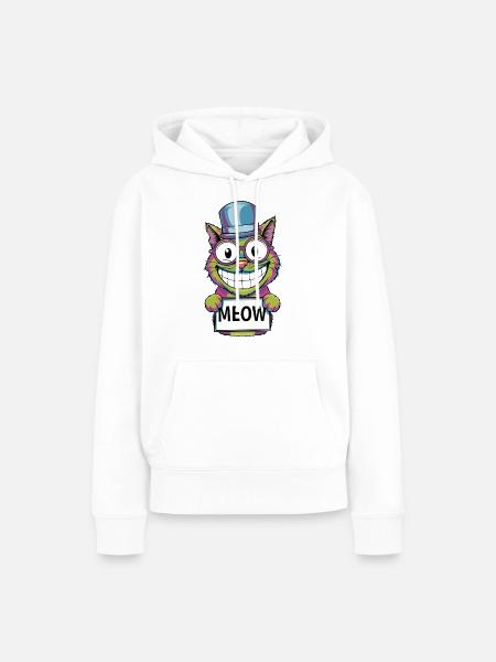Meow Madness - Frauen Premium Bio Hoodie - Weiß