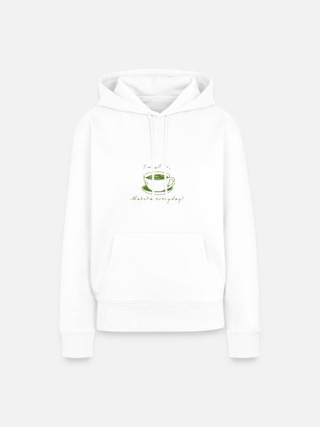 matcha every day - Frauen Premium Bio Hoodie - Weiß