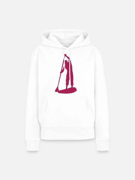 Paddle Board Silhouette - Frauen Premium Bio Hoodie - Weiß