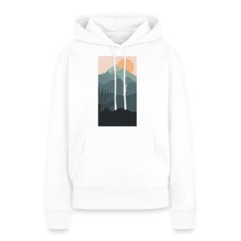 Wolf und Berg - Frauen Premium Bio Hoodie - Weiß - Vorne - Julia (174cm)