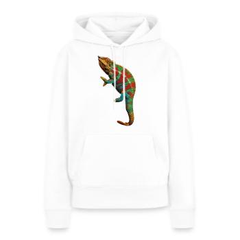 Chamaeleon – oh - Frauen Premium Bio Hoodie - Weiß - Vorne - Julia (174cm)