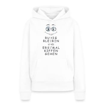 Kiffen gehen - Frauen Premium Bio Hoodie - Weiß - Vorne - Julia (174cm)