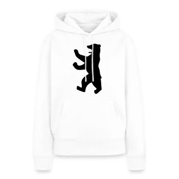 Ours de Berlin - Sweat à capuche Premium bio Femme - blanc - Devant - Julia (174cm)