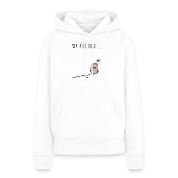 Der fruehe Vogel schwarz - Frauen Premium Bio Hoodie - Weiß - Vorne - Julia (174cm)