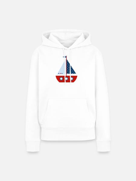 Segelboot - Frauen Premium Bio Hoodie - Weiß