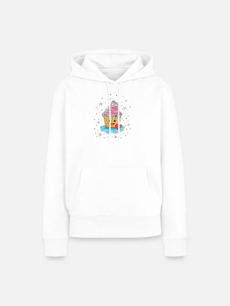 Cupcake Muffin Kuchen als Braut - Frauen Premium Bio Hoodie - Weiß