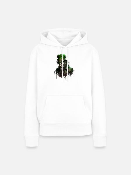 Untoter Leprechaun mit Hut - Frauen Premium Bio Hoodie - Weiß