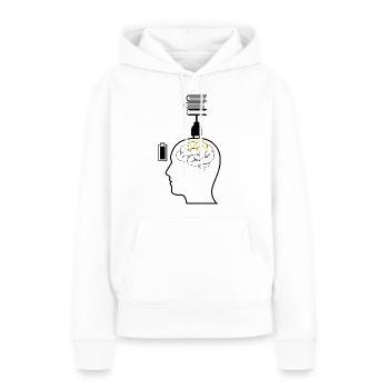 Charge cérébrale - Sweat à capuche Premium bio Femme - blanc - Devant - Julia (174cm)