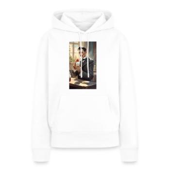 romantisches Nikola Tesla Wissenschaftsshirt - Frauen Premium Bio Hoodie - Weiß - Vorne - Julia (174cm)