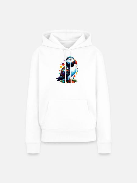 Papageitaucher - Frauen Premium Bio Hoodie - Weiß